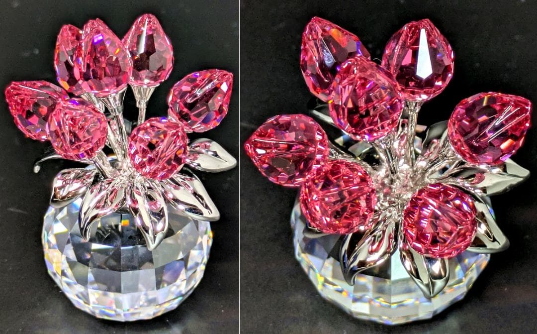 スワロフスキー クリスタル チューリップ ローズ 626874●置物 オブジェ
