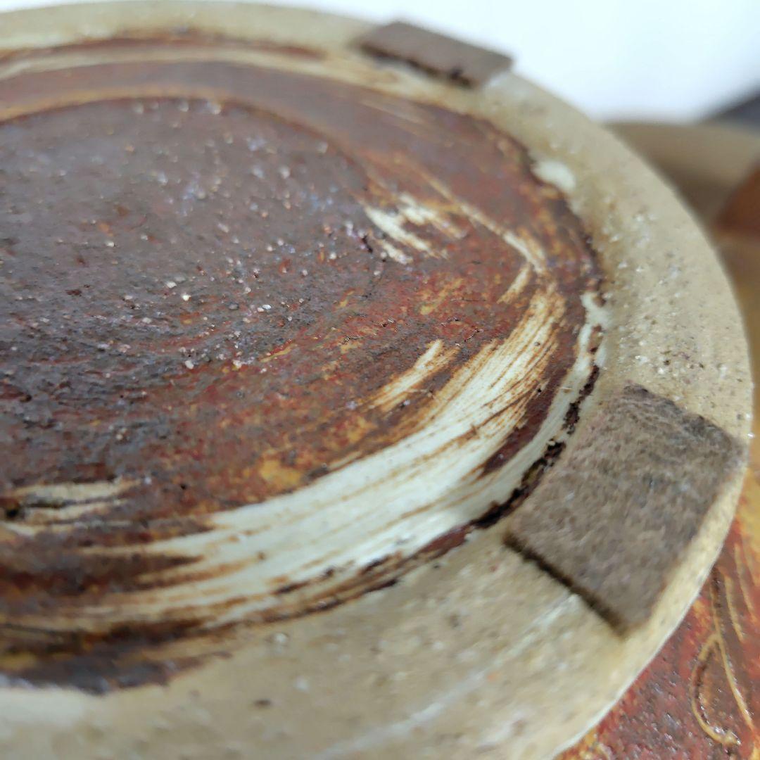 【作家物】一点物　蓋付き壺　蓋物器　菓子入れ　一点物　インテリア　飴色