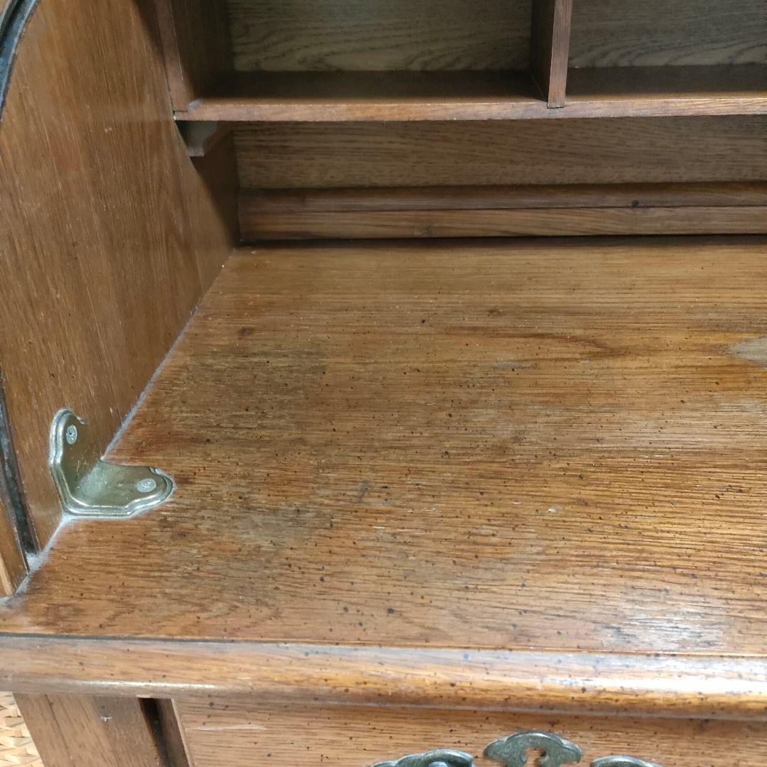 アンティーク・ロールトップデスク(蛇腹) 開閉式スライドシャッター