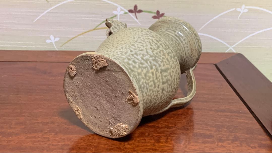 ビンテージ　骨董品　アンティーク青磁獣口水差し