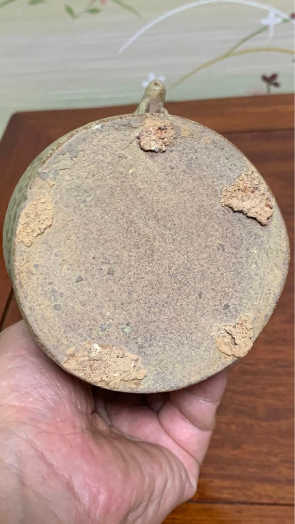 ビンテージ　骨董品　アンティーク青磁獣口水差し