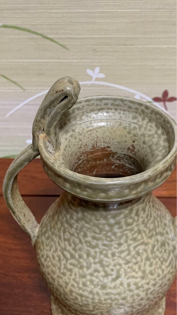 ビンテージ　骨董品　アンティーク青磁獣口水差し