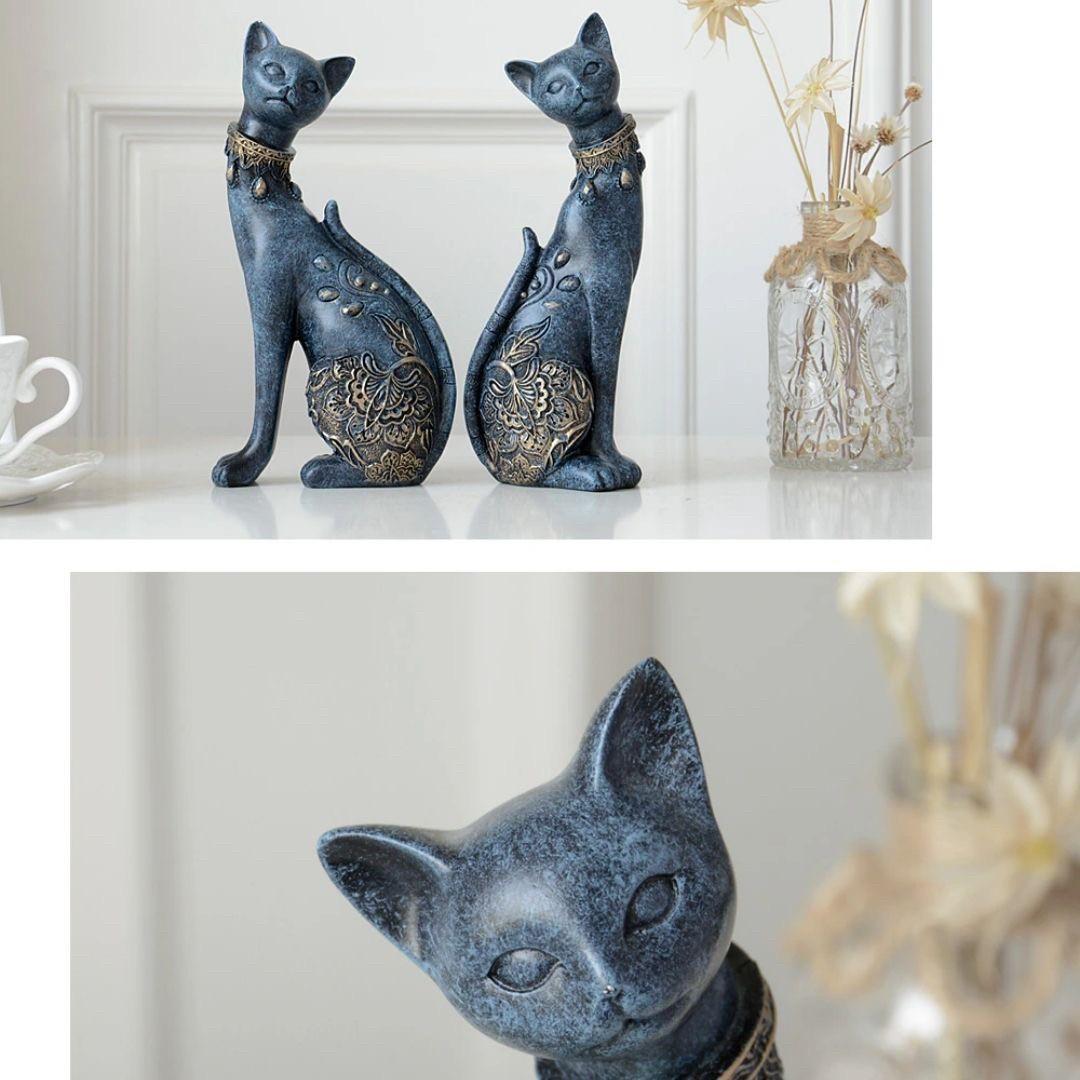 置物 マジェスティック アラビアンキャット 2体セット ライトブルー