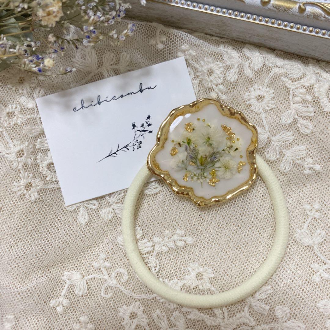ハンドメイド　レジン　お花　ヘアゴム　ポニーフック　ブローチ　no.175