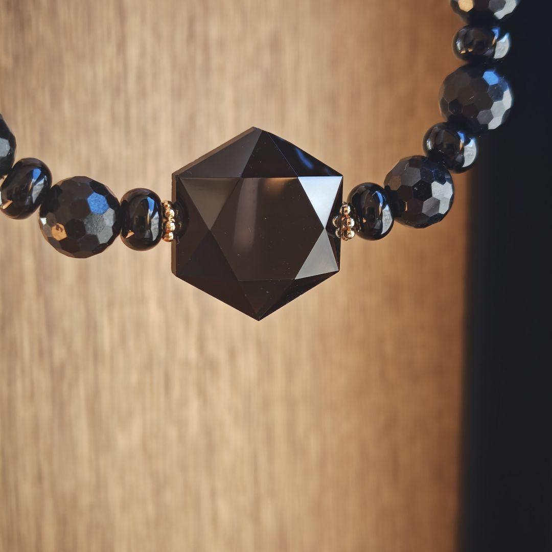 ご確認専用です♡モリオン六芒星　黒翡翠　黒瑪瑙ボタン