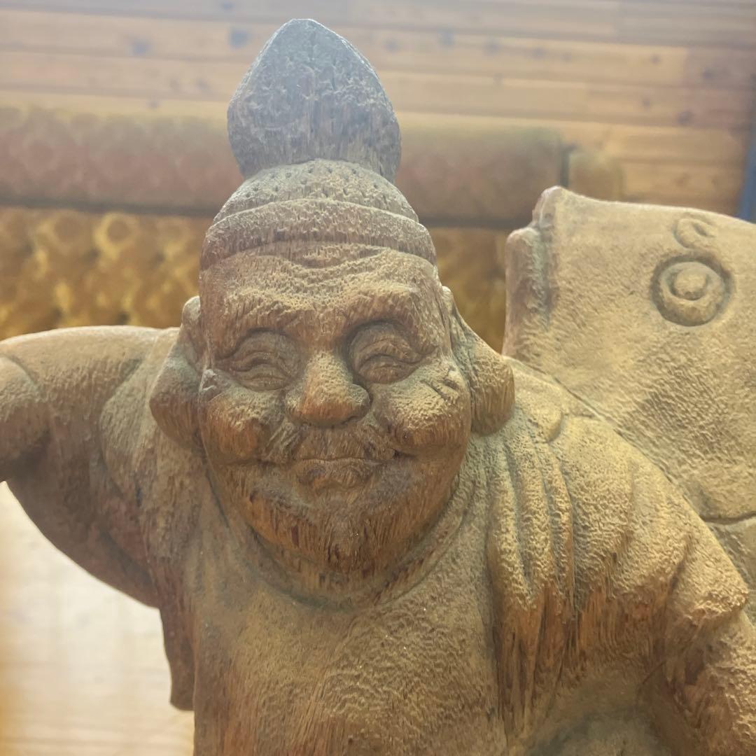 恵比寿　エビス　木彫　木製彫刻 約40cm