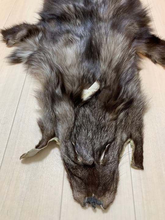 ブルーフロストフォックス　キツネ　原皮  リアルファー ラグ 敷物 素材 B1