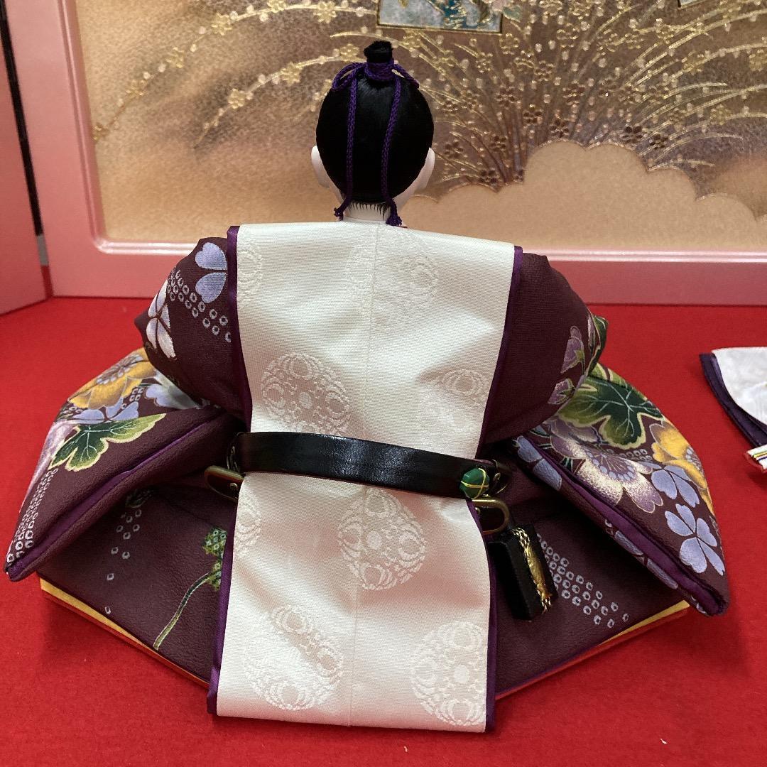 E9 H227 紫の素敵な衣裳　十番親王のみ　ひな人形　雛人形　親王飾り