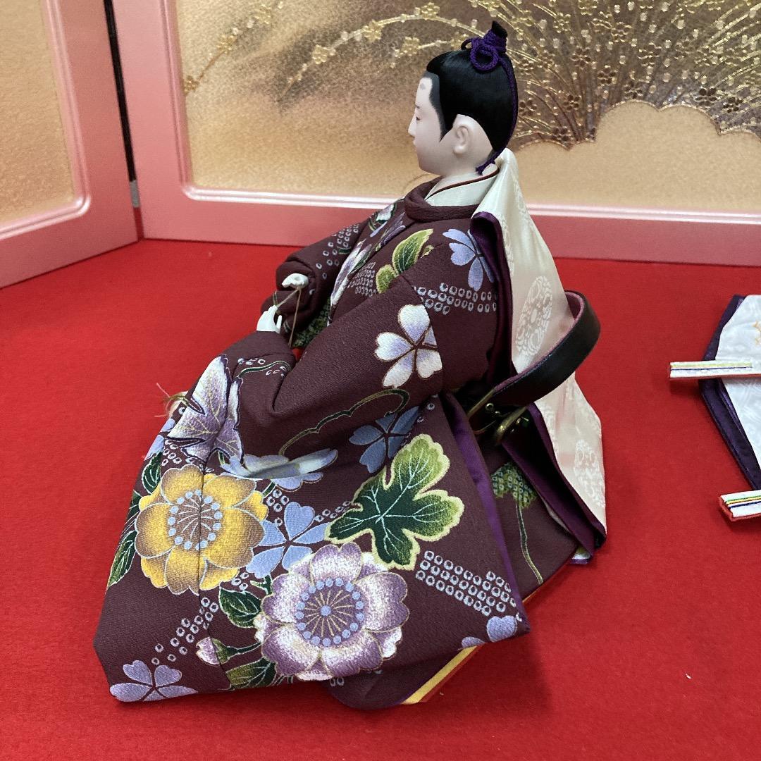 E9 H227 紫の素敵な衣裳　十番親王のみ　ひな人形　雛人形　親王飾り