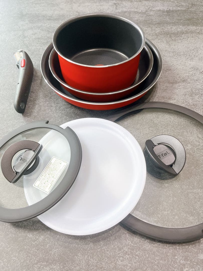 ティファール　ガス火専用　パプリカレッド　7点セット　新品未使用品