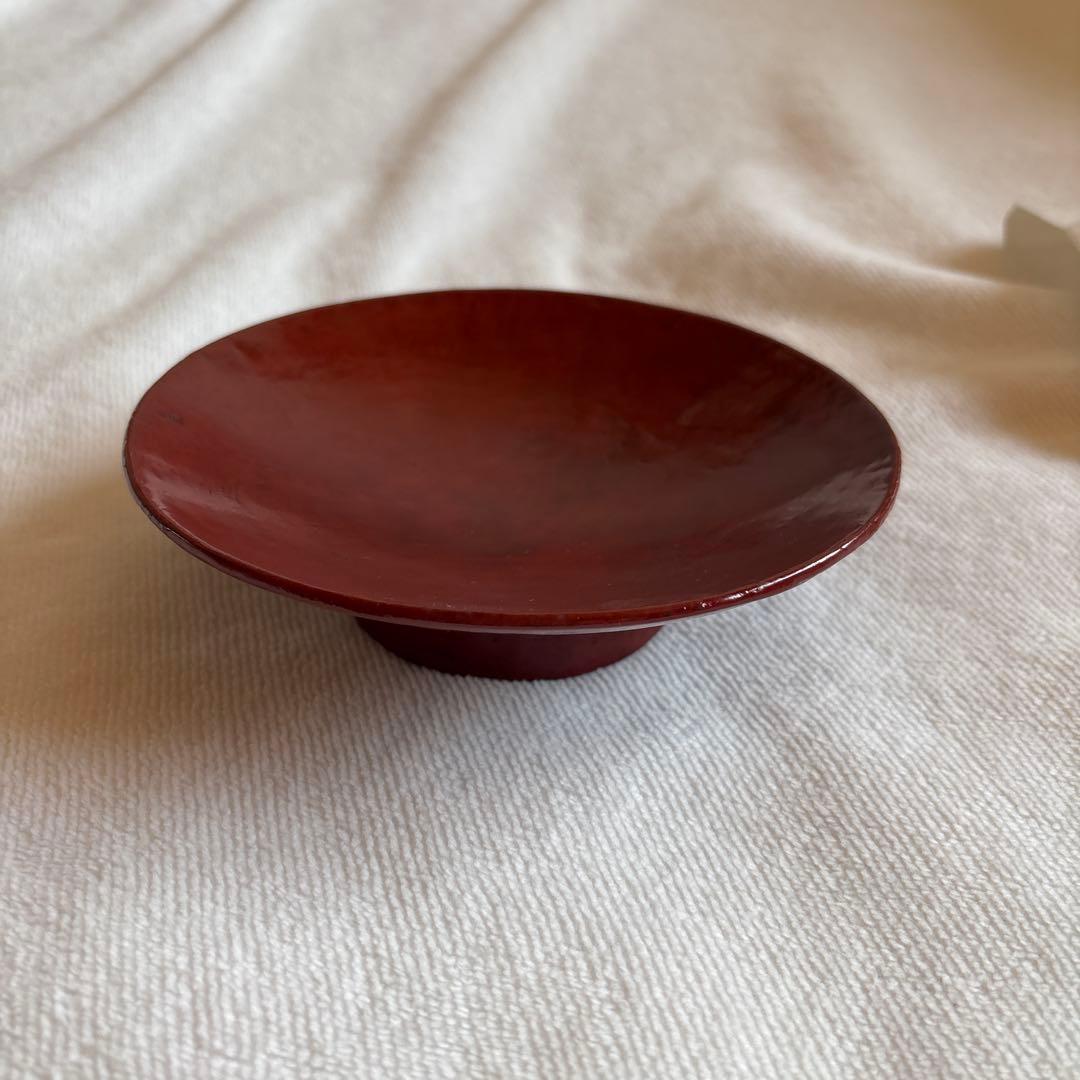 作家もの　漆器　原清　台皿　丸皿