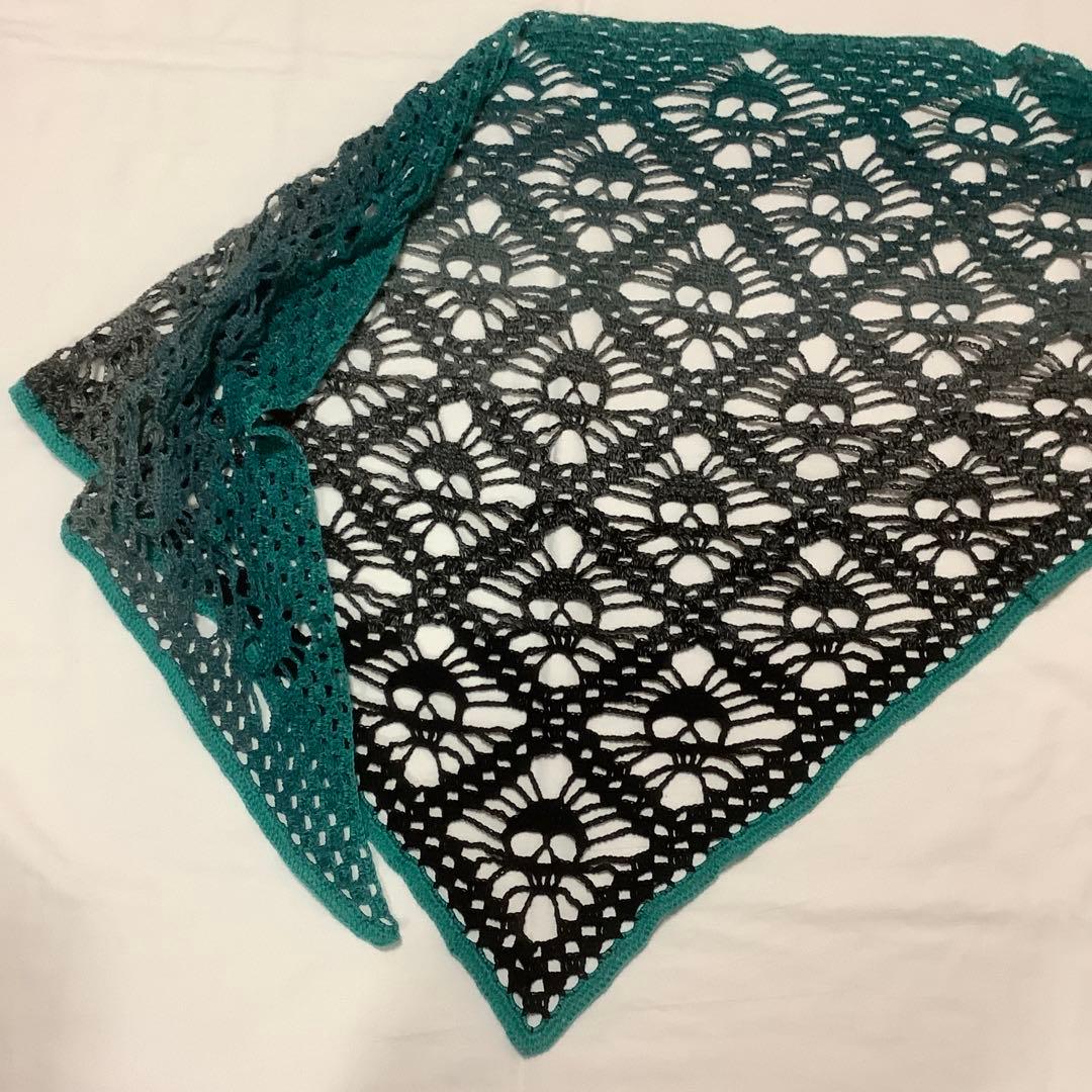 三角ショール　バレエ用　ハンドメイド　ドクロ模様　③