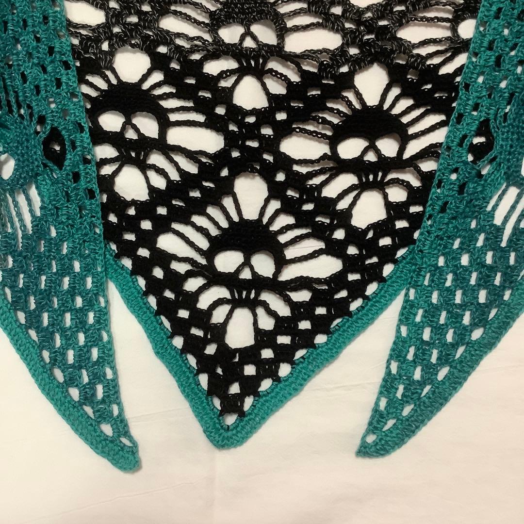 三角ショール　バレエ用　ハンドメイド　ドクロ模様　③
