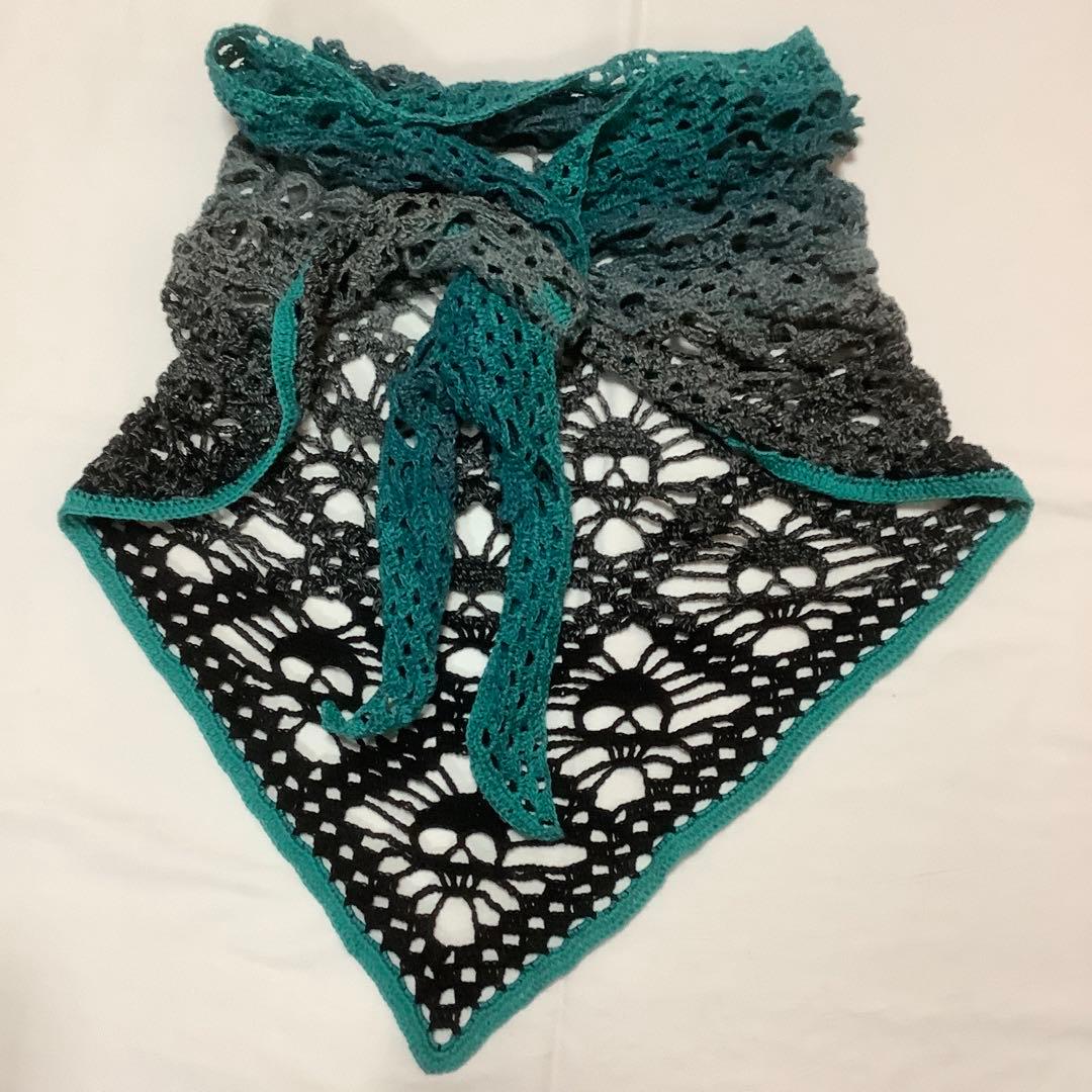 三角ショール　バレエ用　ハンドメイド　ドクロ模様　③