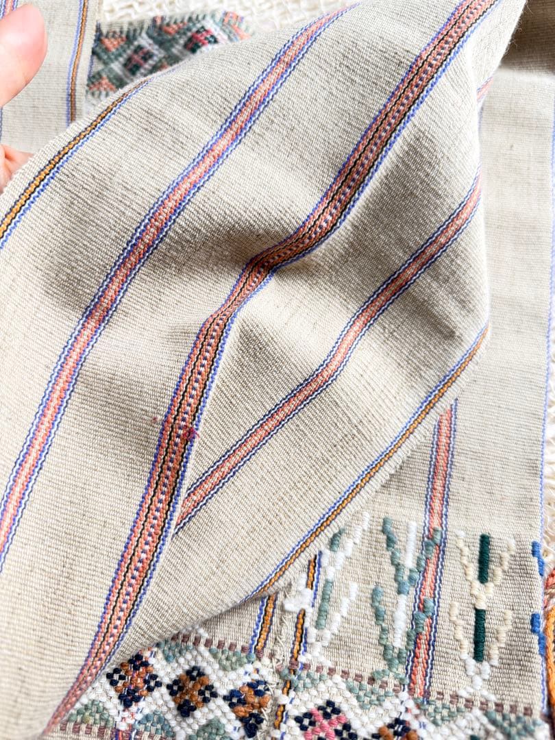 【新品】手織り 民族布 刺繍 伝統工芸 ハンドメイド タイ　希少　カレン族
