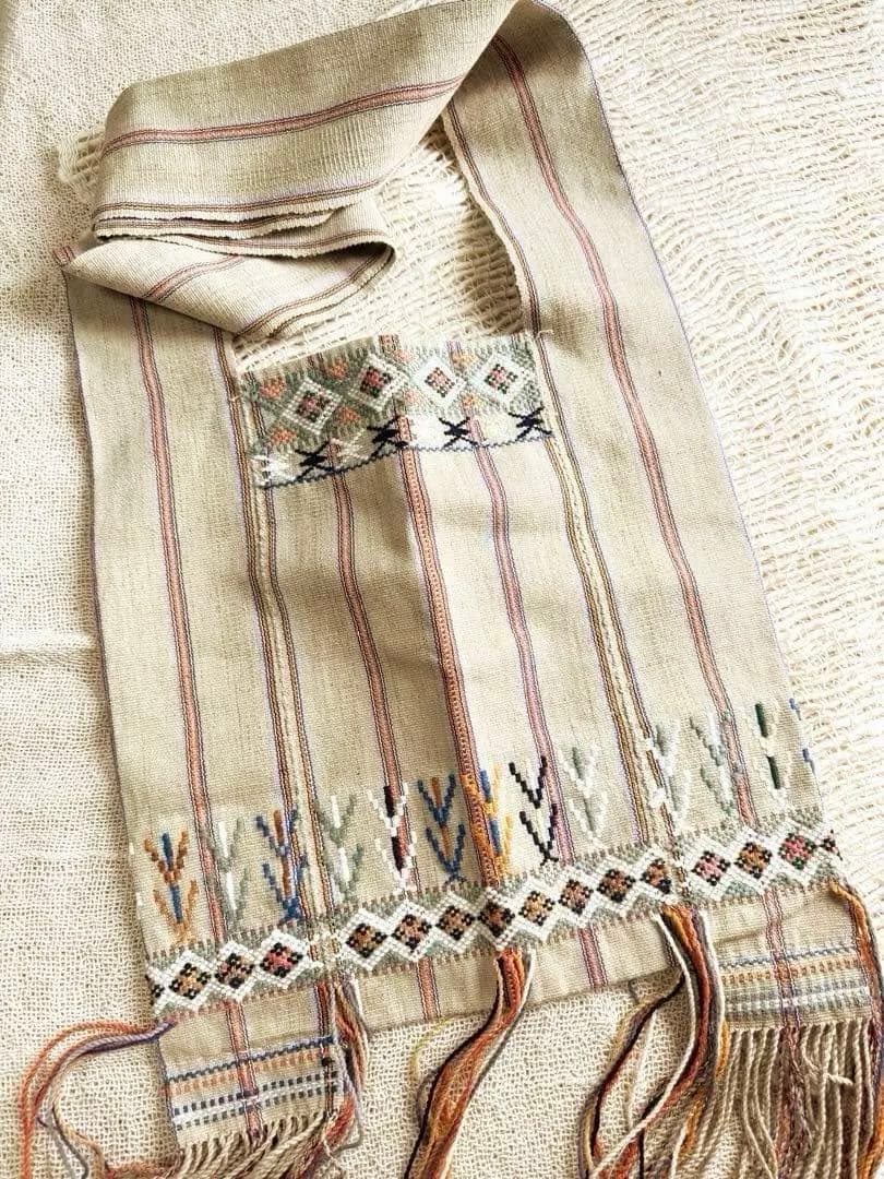 【新品】手織り 民族布 刺繍 伝統工芸 ハンドメイド タイ　希少　カレン族