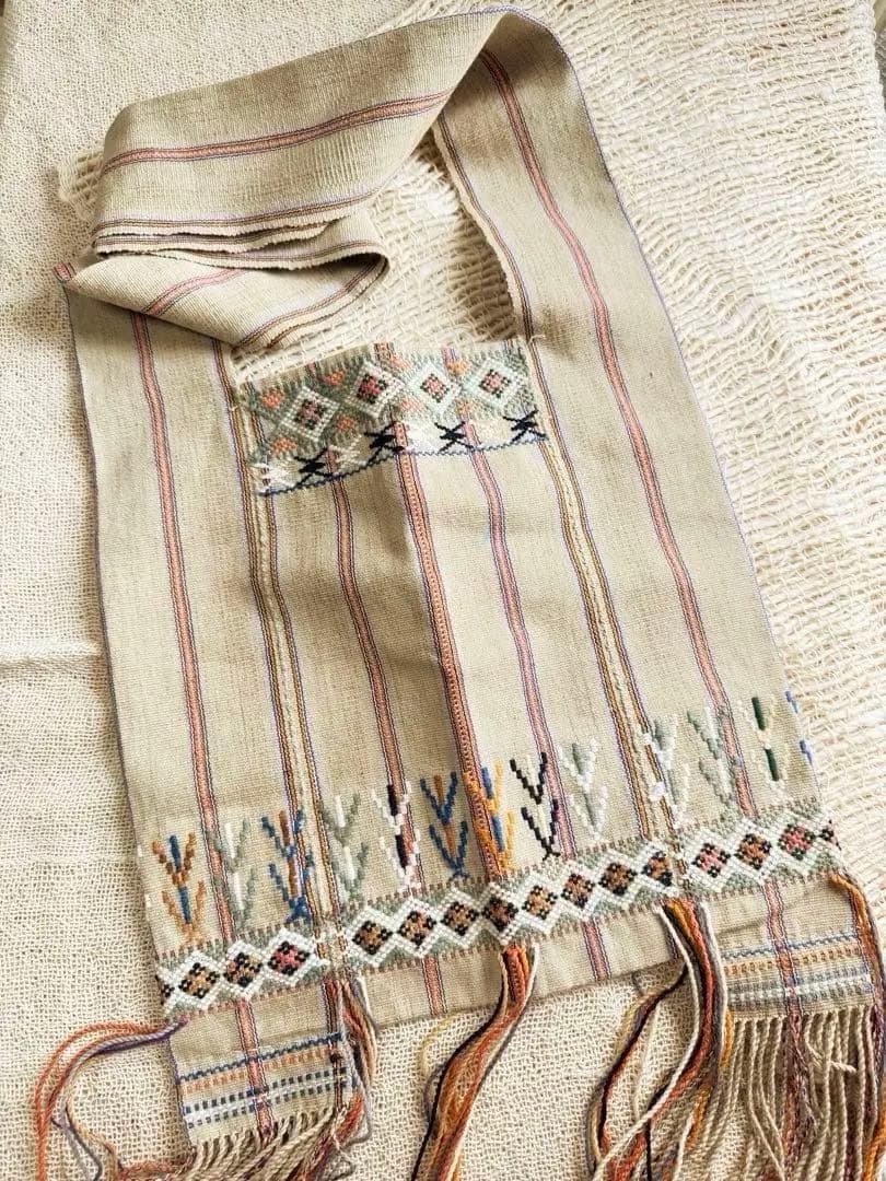 【新品】手織り 民族布 刺繍 伝統工芸 ハンドメイド タイ　希少　カレン族