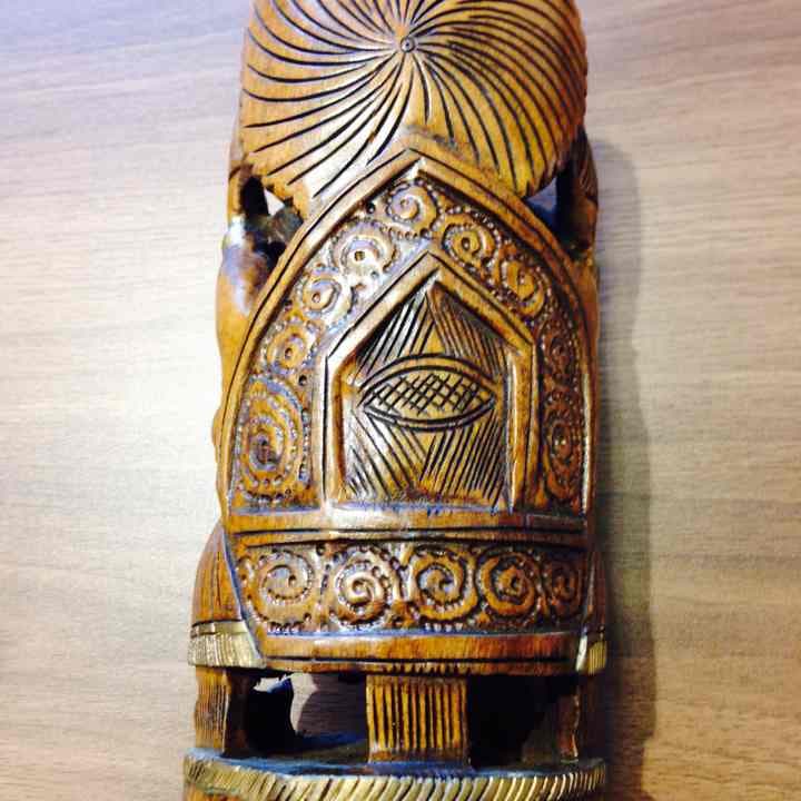 ガネーシャ【夢を叶える神】木製彫刻置物23cm、迫力満点