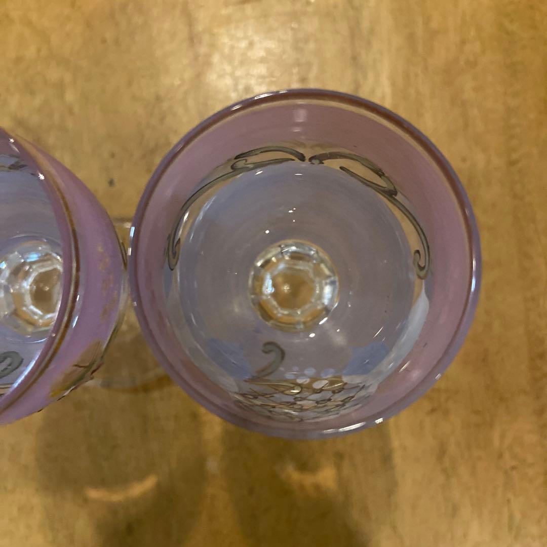 ボヘミアクリスタル80年代ビンテージリキュールグラスペア