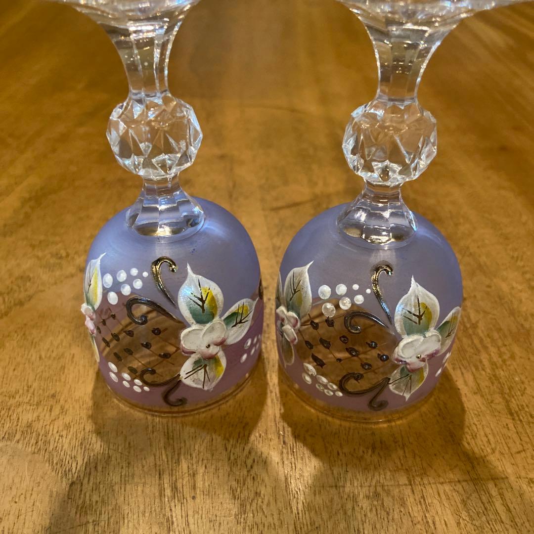 ボヘミアクリスタル80年代ビンテージリキュールグラスペア