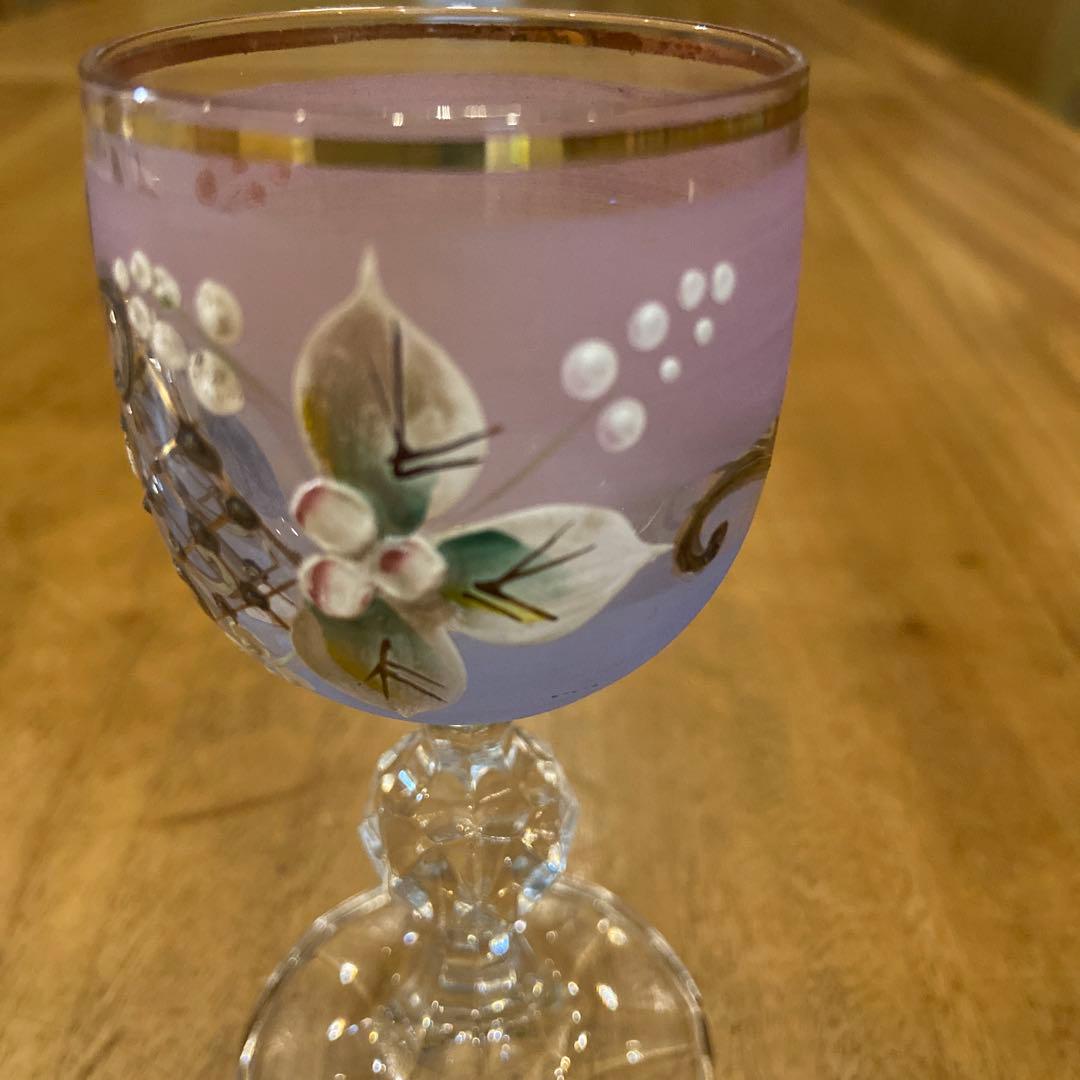 ボヘミアクリスタル80年代ビンテージリキュールグラスペア