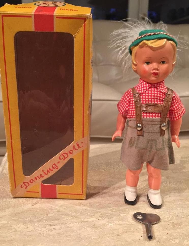 西ドイツ 1950's ヴィンテージ ゼンマイ式 ダンシングドール ドイツ人形