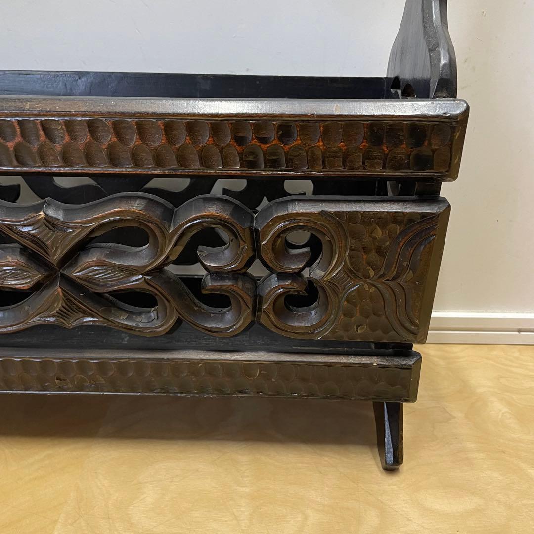 アイヌ 木彫り マガジンラック 木製 ビンテージ レトロ アンティーク