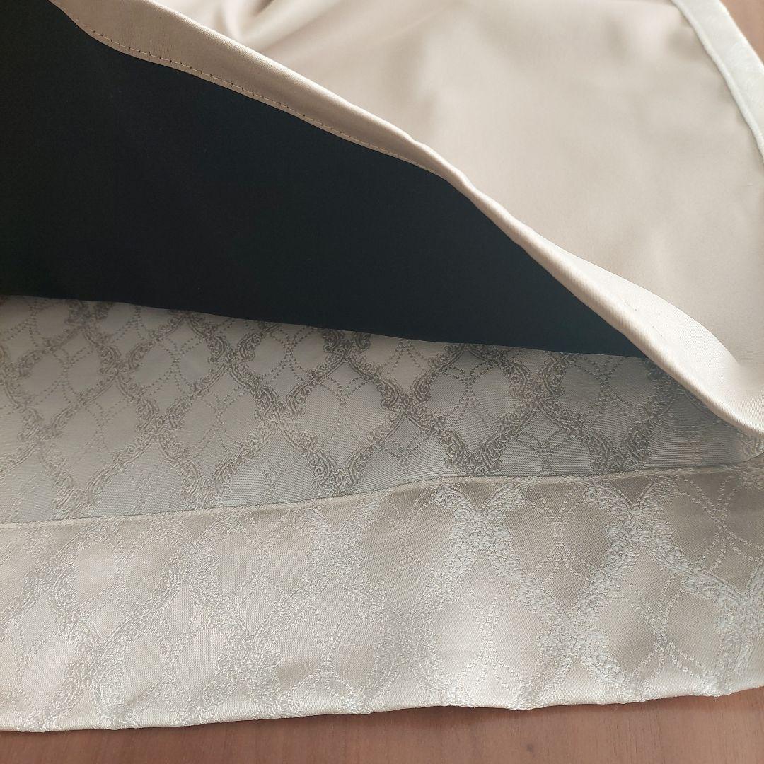 裏地付きドレープカーテン　白　ダイヤモンドパターン 欧風　140×206　2枚組