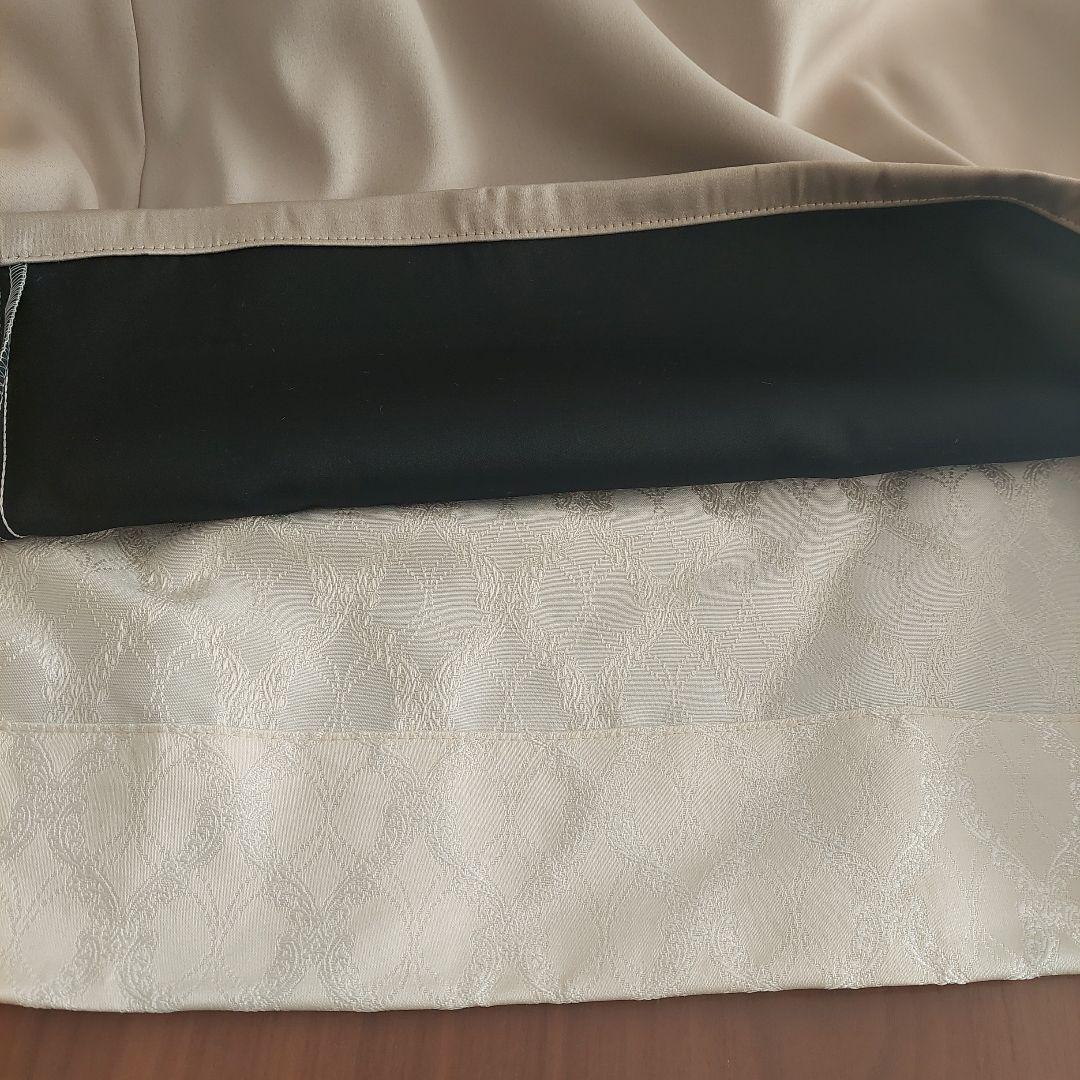 裏地付きドレープカーテン　白　ダイヤモンドパターン 欧風　140×206　2枚組