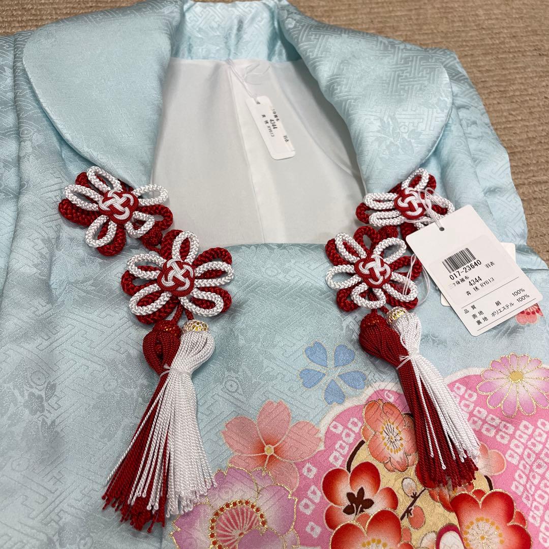 新品 正絹 ミツ身 被布 ヒフ 日本製 羽衣 七五三 三歳お祝い着 友禅 和装