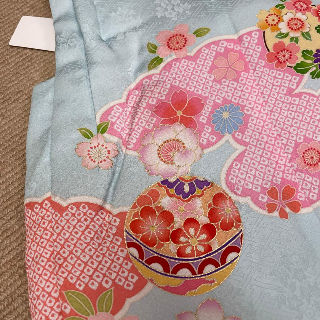 新品 正絹 ミツ身 被布 ヒフ 日本製 羽衣 七五三 三歳お祝い着 友禅 和装