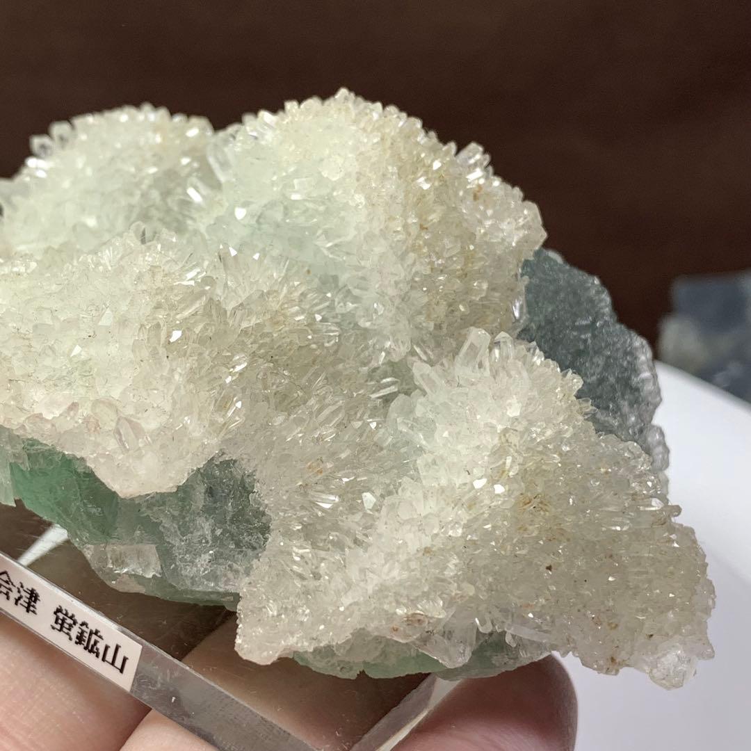 福島県南会津蛍鉱山産☆水晶共生☆フローライト