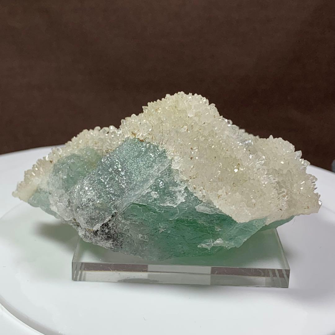 福島県南会津蛍鉱山産☆水晶共生☆フローライト