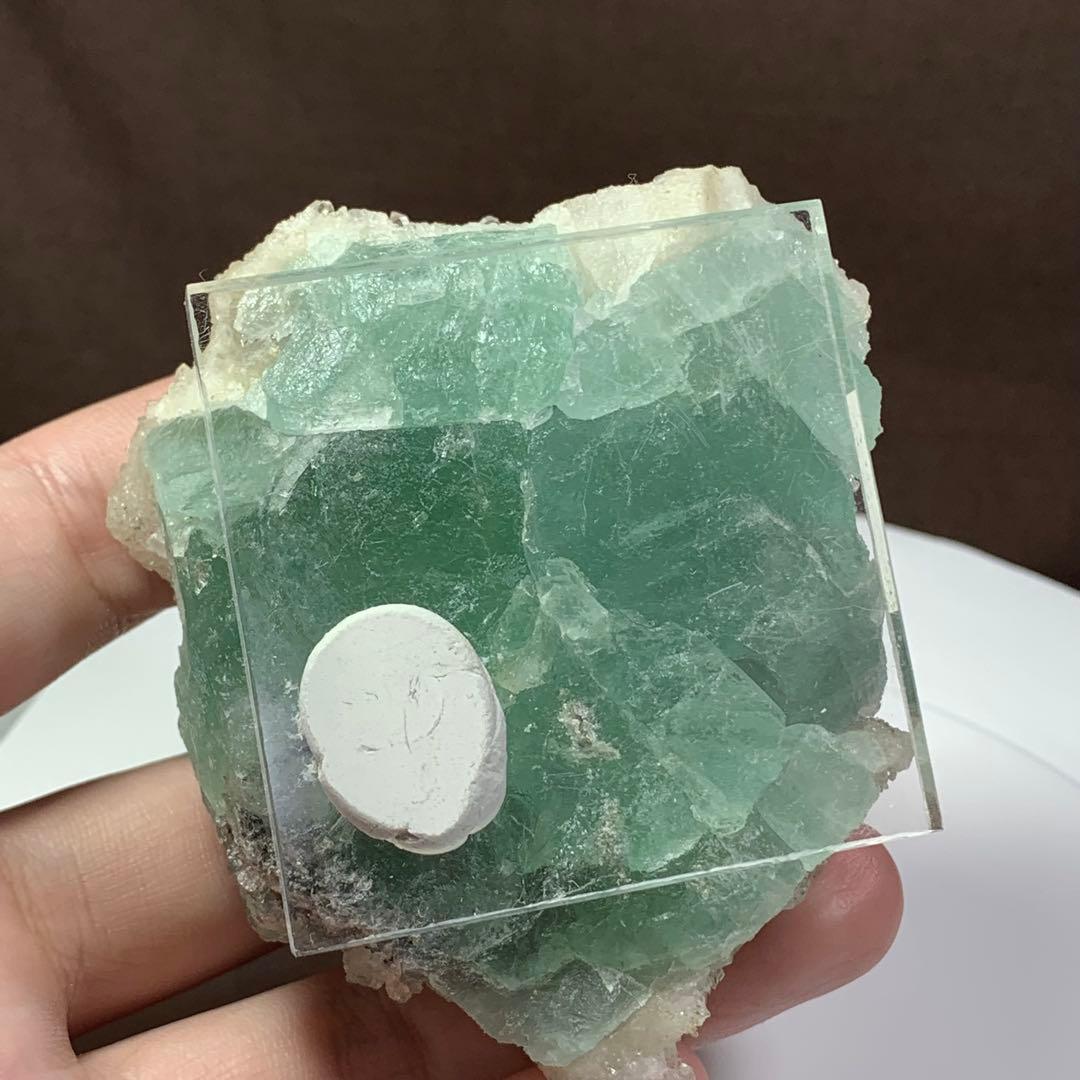 福島県南会津蛍鉱山産☆水晶共生☆フローライト