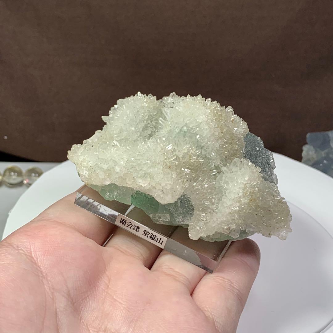 福島県南会津蛍鉱山産☆水晶共生☆フローライト