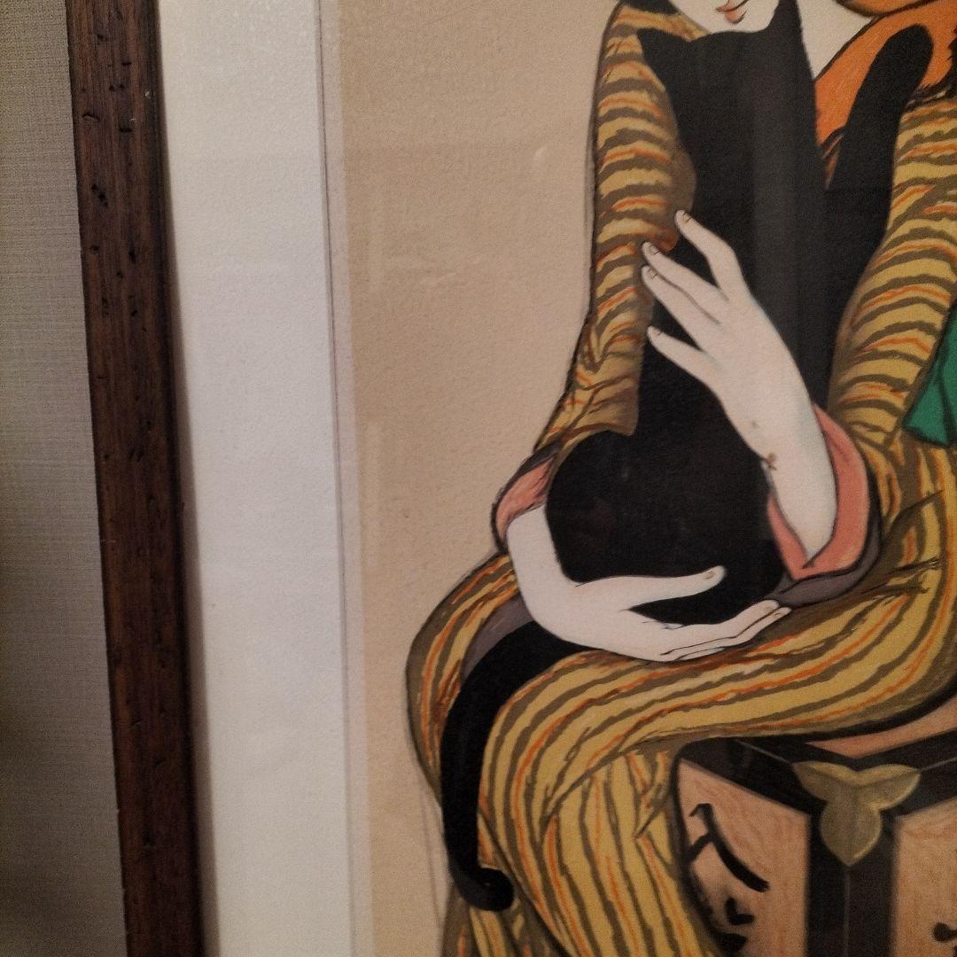 竹久夢二　版画　黒船屋 　縦1ｍの特大サイズ