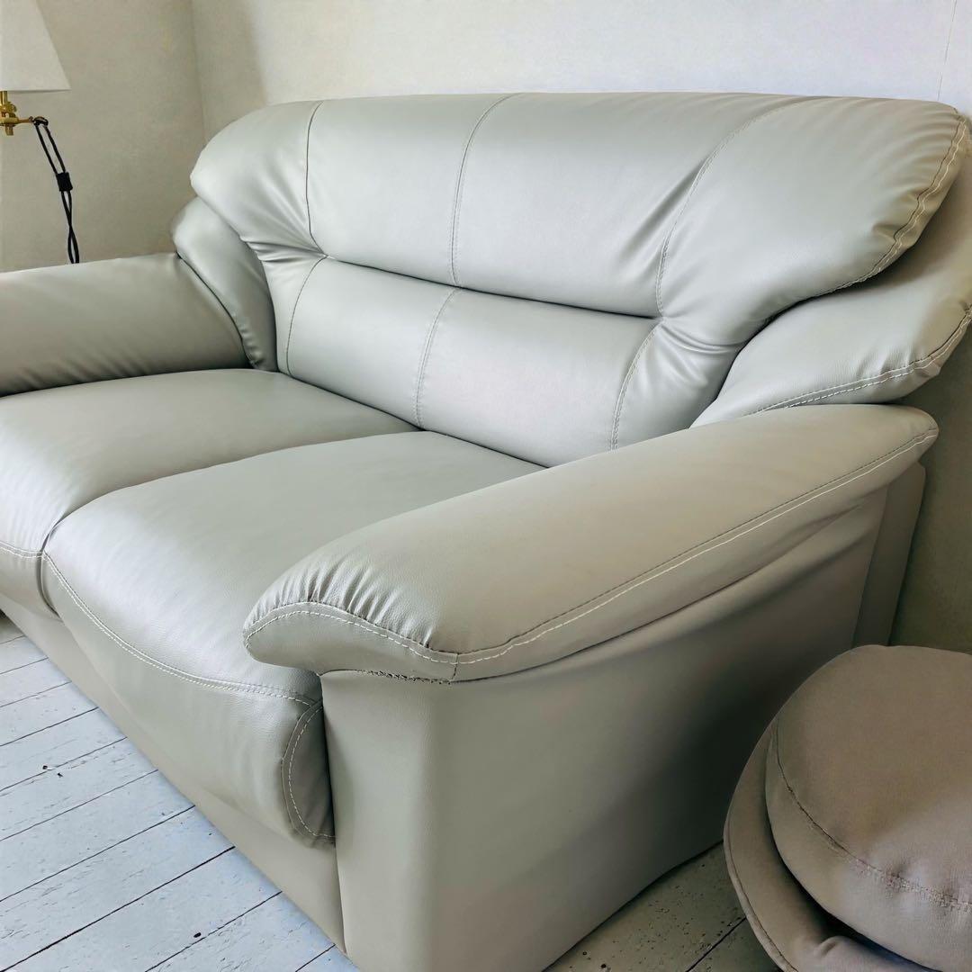 ソファー 2人掛け 合皮 肘掛け ローソファー Ginoインテリアおしゃれ