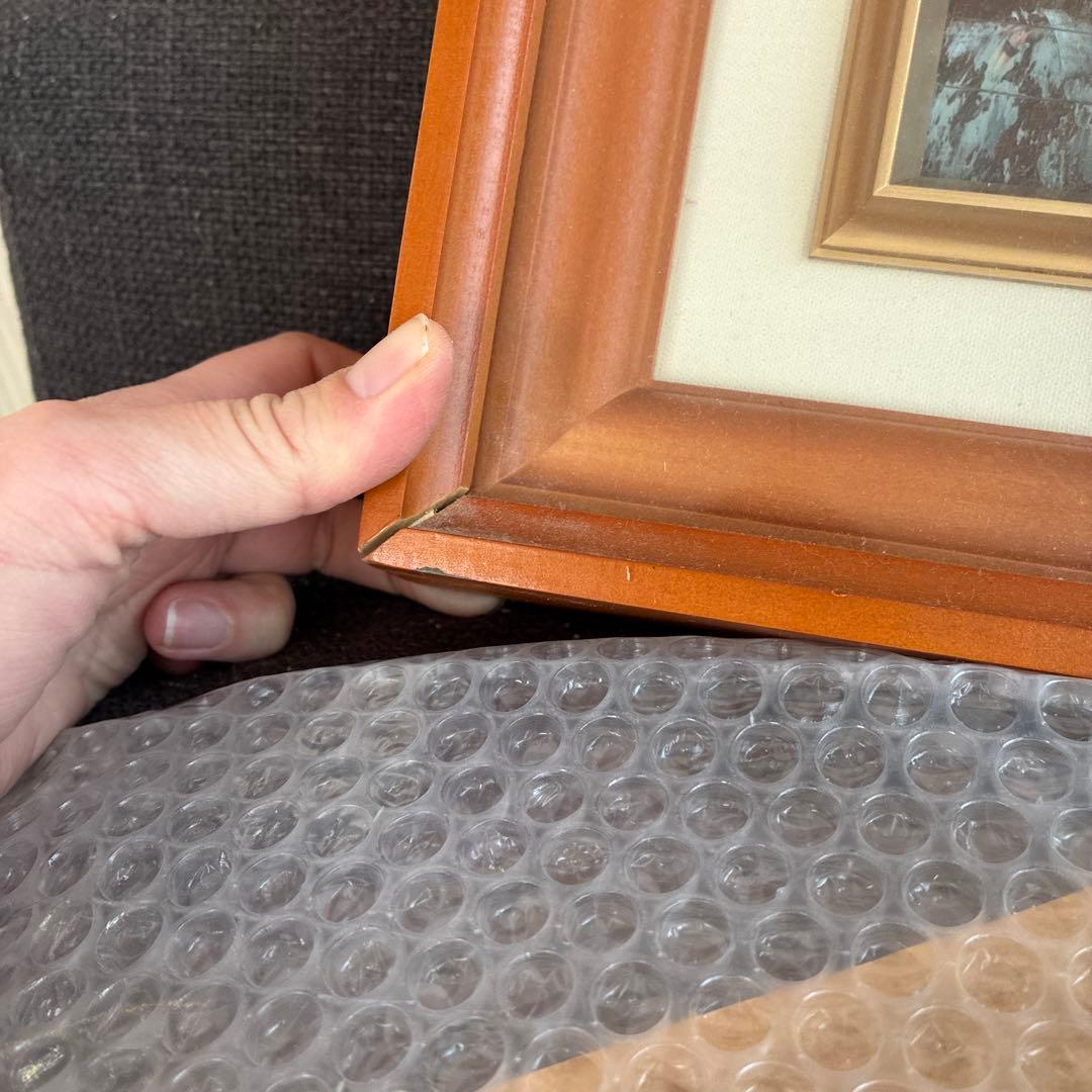 A. ROBERTO 油彩画 風景画 茶色フレーム額装55.5✖️47cm