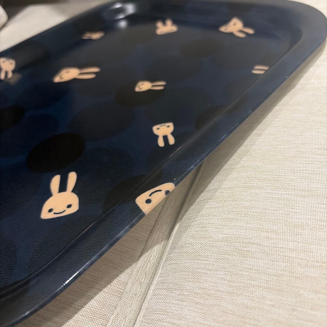 CUNE キューン ファブリックトレーM＆S お盆 うさぎ ウサギ 2枚セット