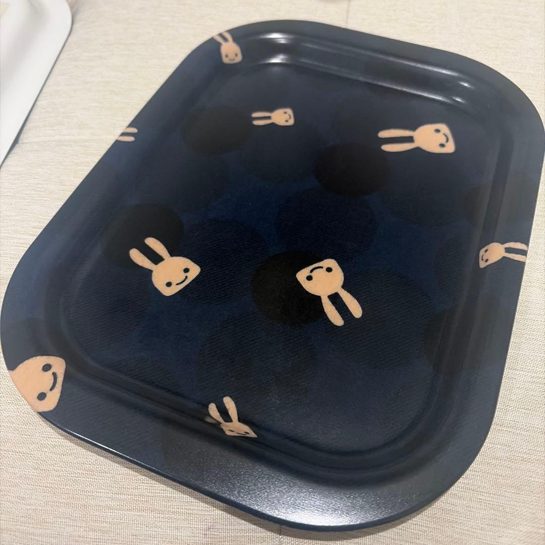 CUNE キューン ファブリックトレーM＆S お盆 うさぎ ウサギ 2枚セット