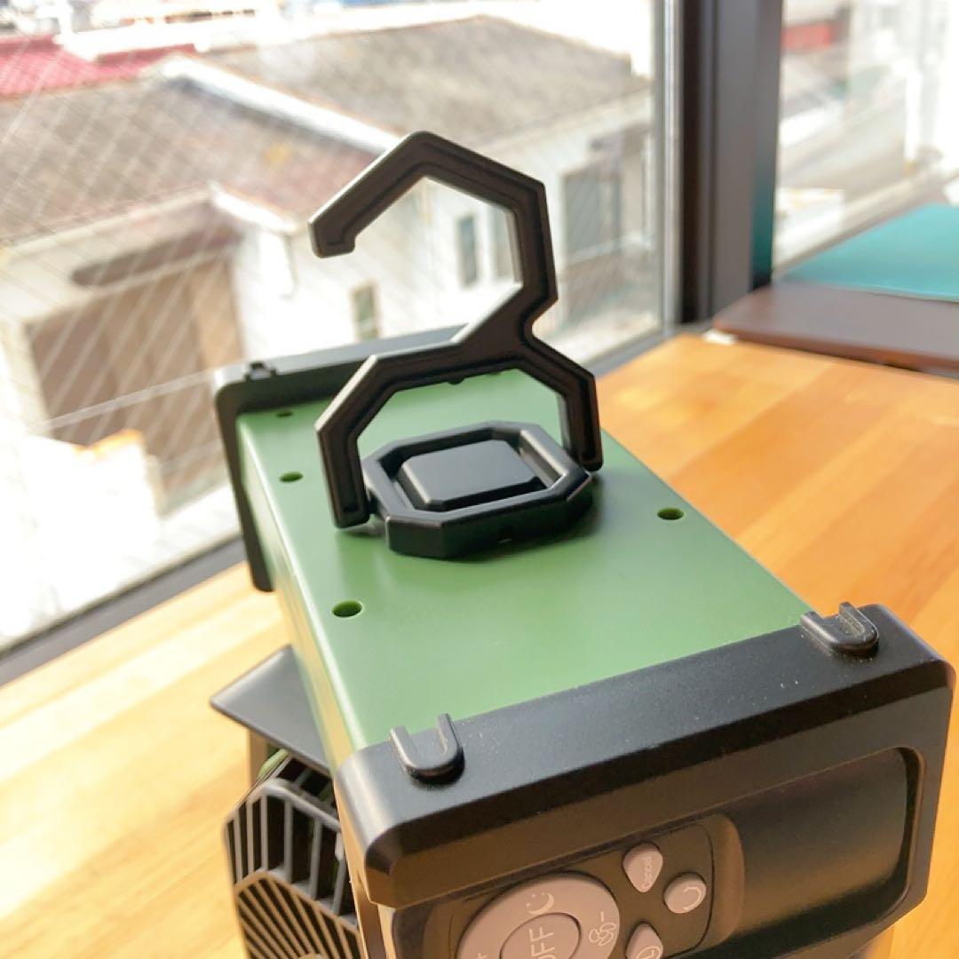 これは便利！多機能充電式扇風機 キャンプ スマホ充電可 ライト付 防災 吊り下げ