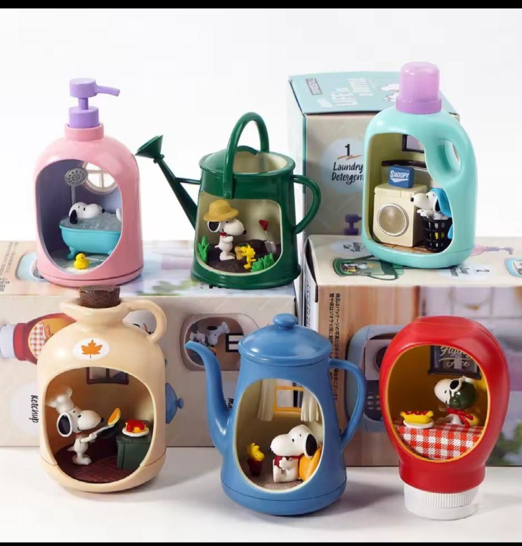 新品スヌーピー ミニチュアキッチンアイテムコンプリートセット 6 個入り
