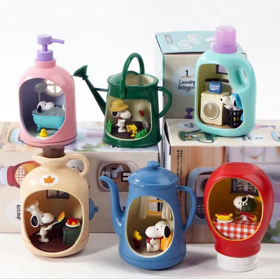新品スヌーピー ミニチュアキッチンアイテムコンプリートセット 6 個入り