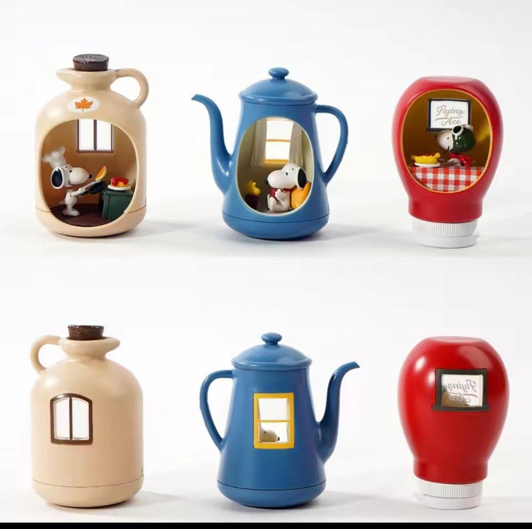 新品スヌーピー ミニチュアキッチンアイテムコンプリートセット 6 個入り