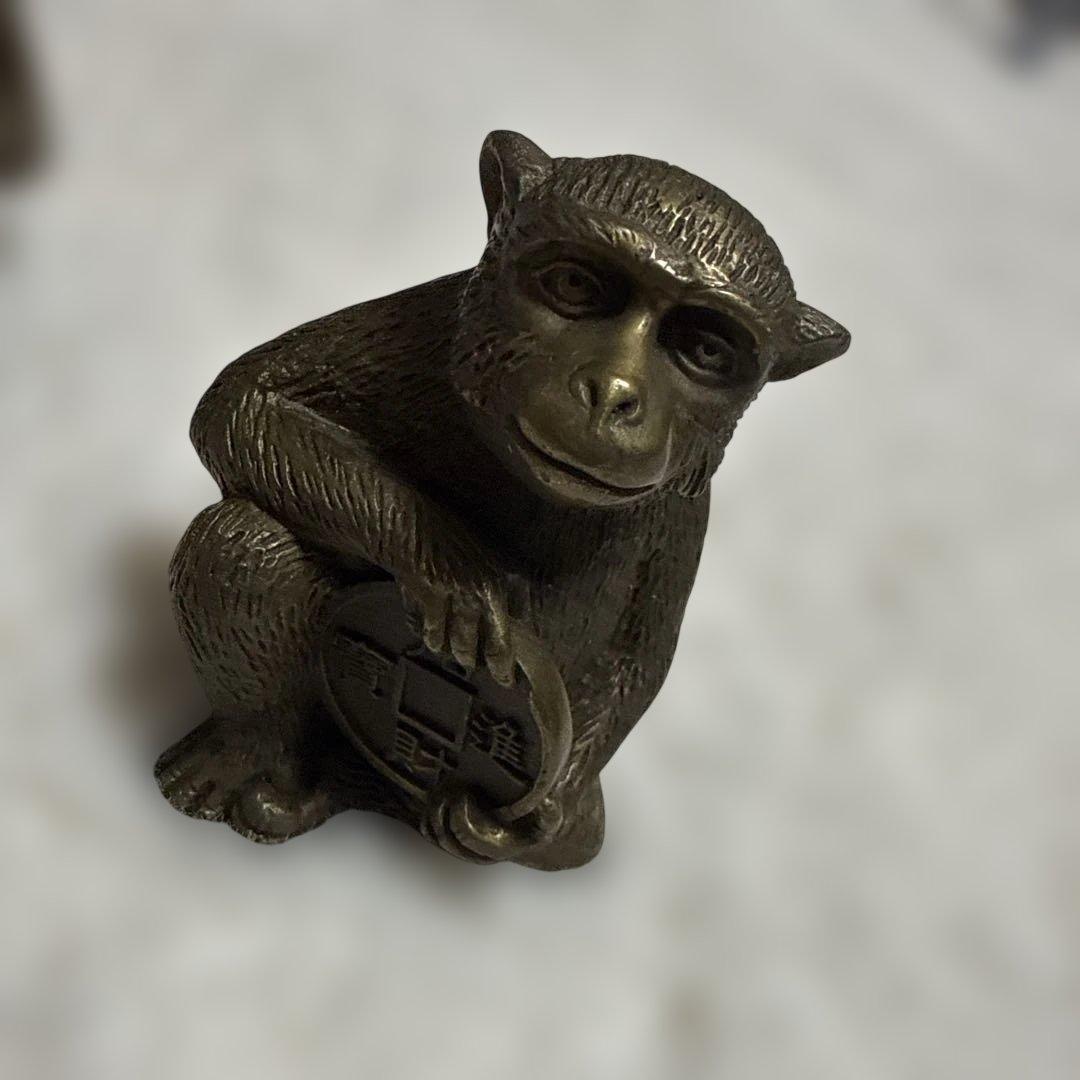 真鍮 猿 置物 オブジェ 骨董品