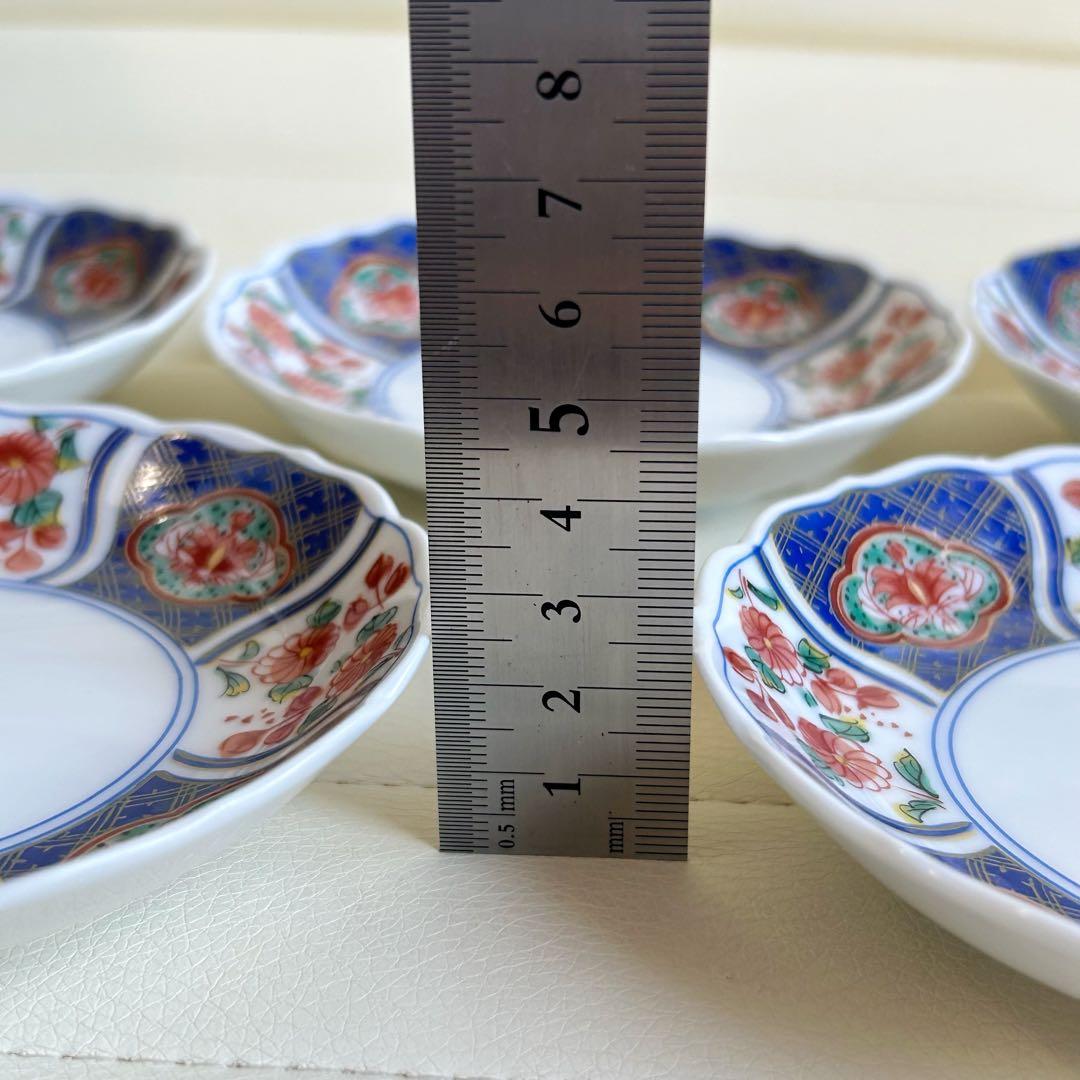 有田焼　南風窯　古伊万里　小皿揃　5枚セット　色絵　銘々皿　取り皿　輪花皿　和柄