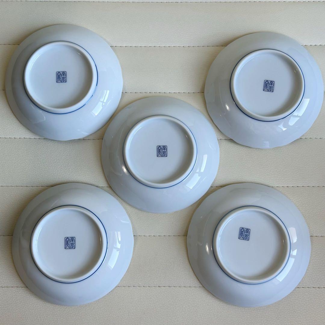 有田焼　南風窯　古伊万里　小皿揃　5枚セット　色絵　銘々皿　取り皿　輪花皿　和柄