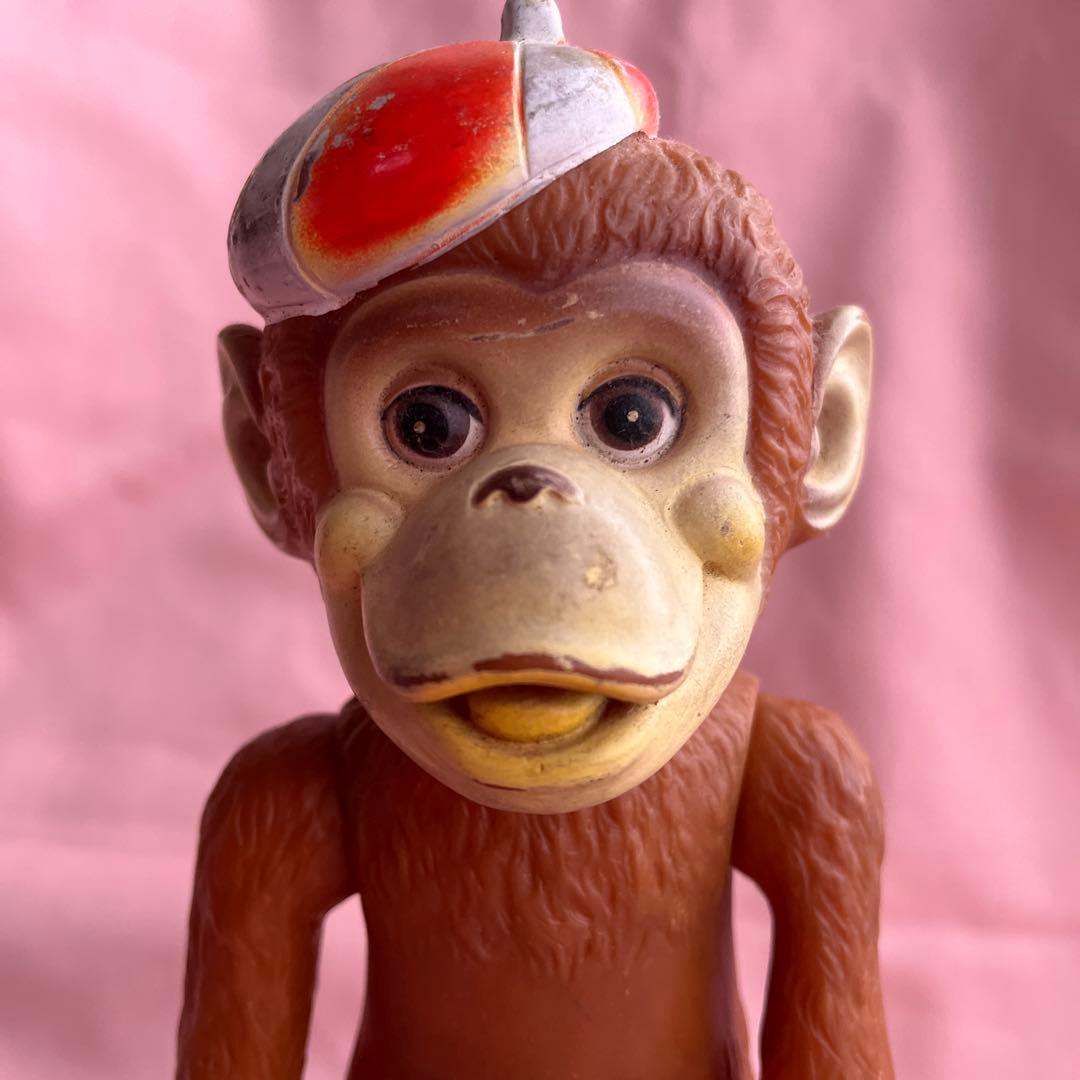 レア　ビンテージ　さる　約60 70年代　ラバーモンキー　ラバー　動物　貯金箱
