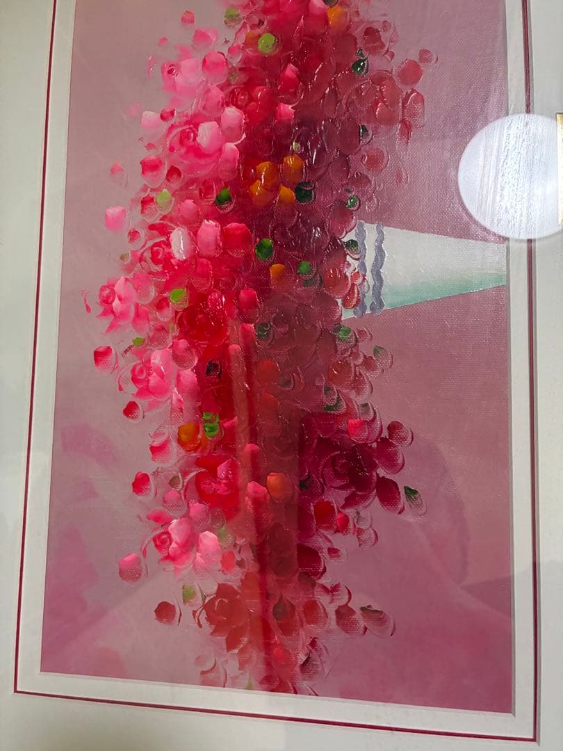 申龍子 S.RYUKO 油絵 油彩 花 静物画 韓国人作家 額装 真作 絵画