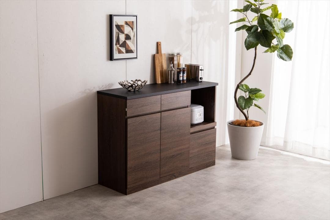 【送料無料】【幅120cm】 Koti キッチンカウンター 収納 棚 大容量